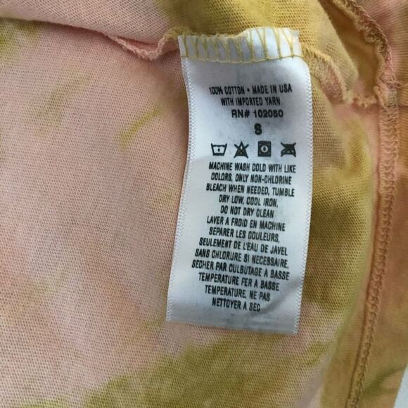 Custom tie dyed crop top | lime green pink | SMALL - Picture 3 of 3